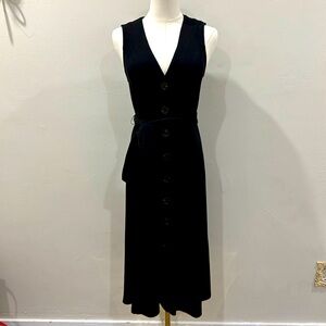 Anthropologie Black Knit Button-Front Dress – XS